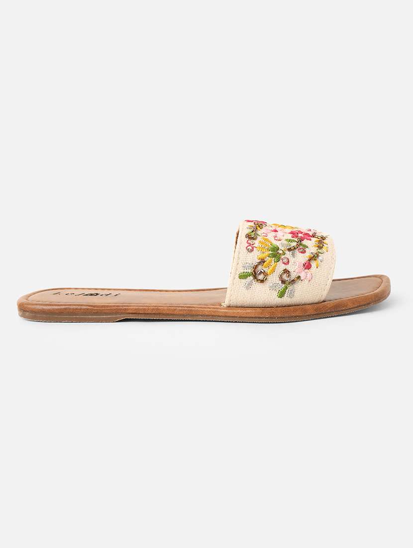 women embroidered slip on sandal - 22142187 - Standard Image - 1