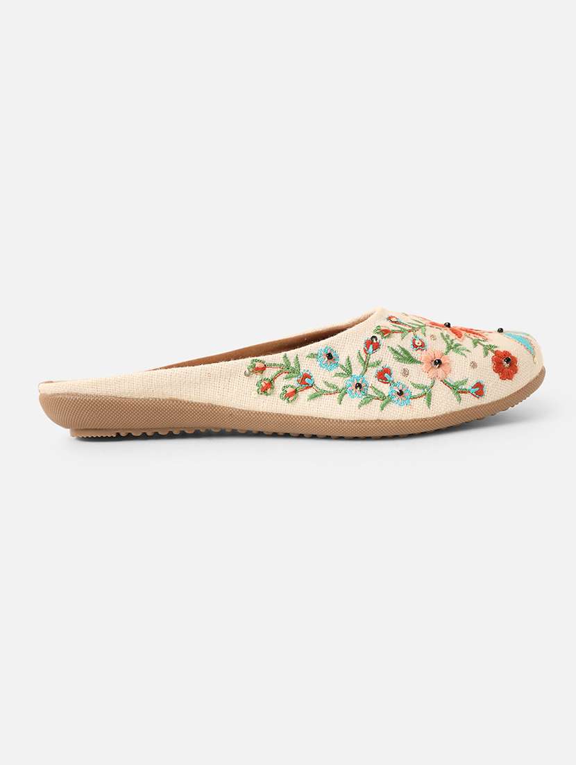 women embroidered slip on jutis - 22142190 -  Standard Image - 1
