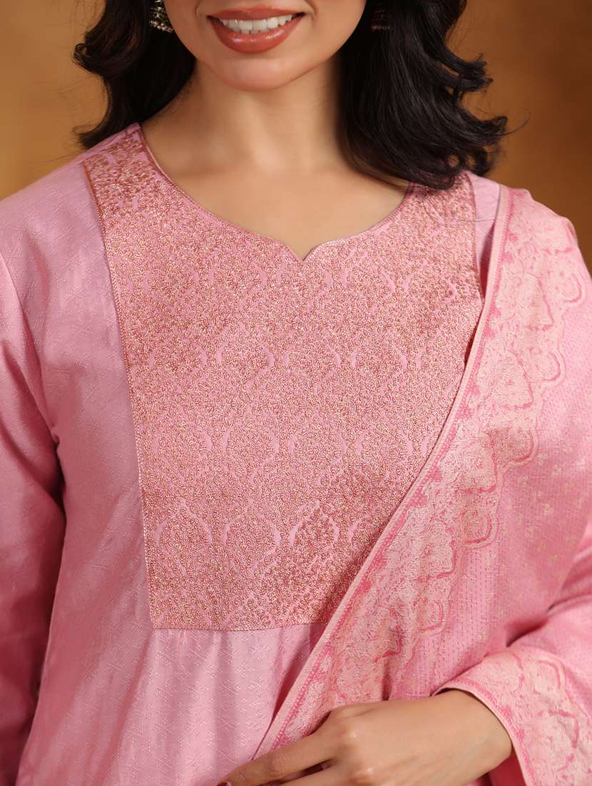 women embroidered three quarter sleeve kurta pant with dupatta set - 22142224 -  Standard Image - 4