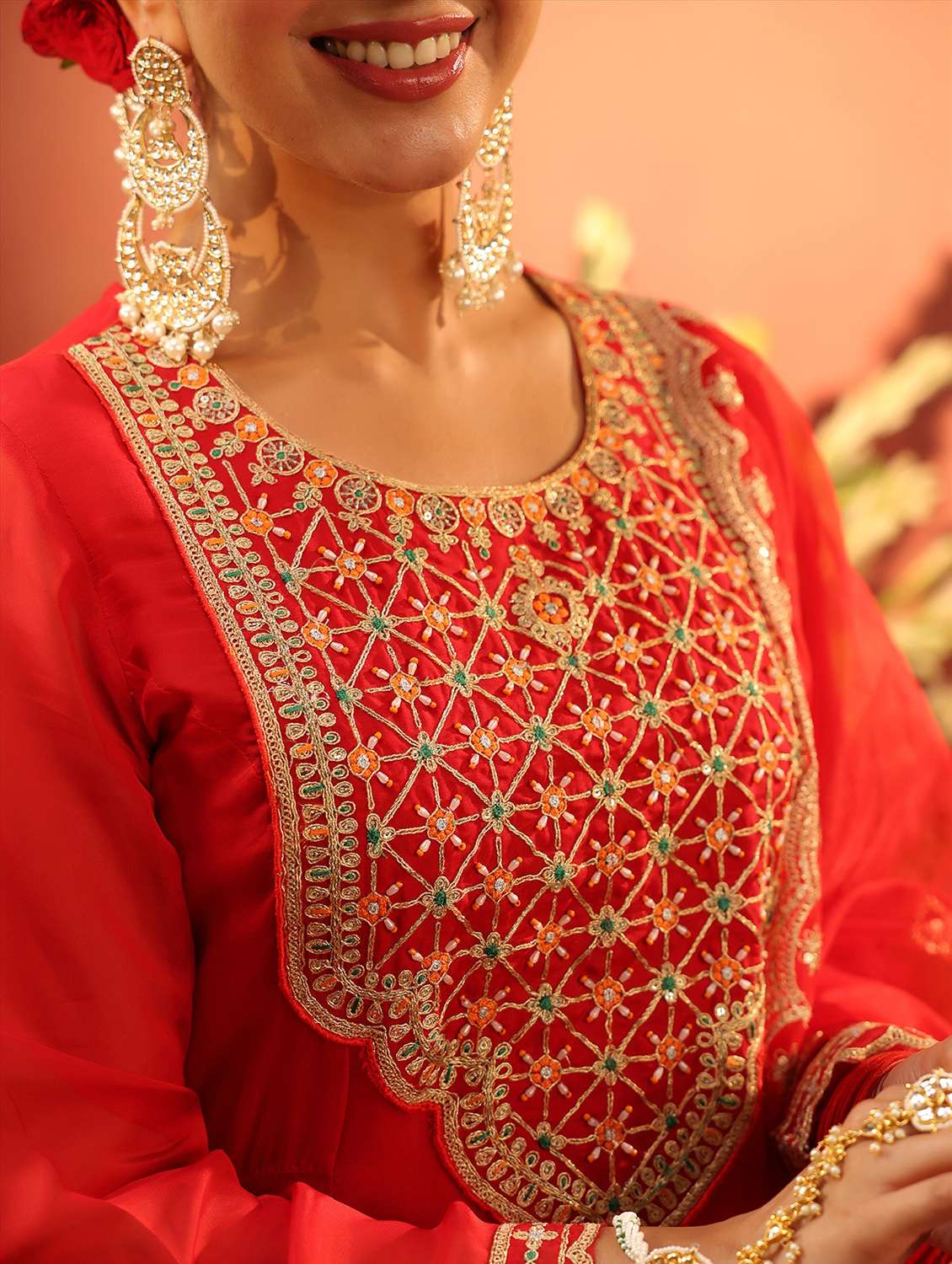 women embroidered long sleeve kurta pant with dupatta set - 22142287 -  Standard Image - 4