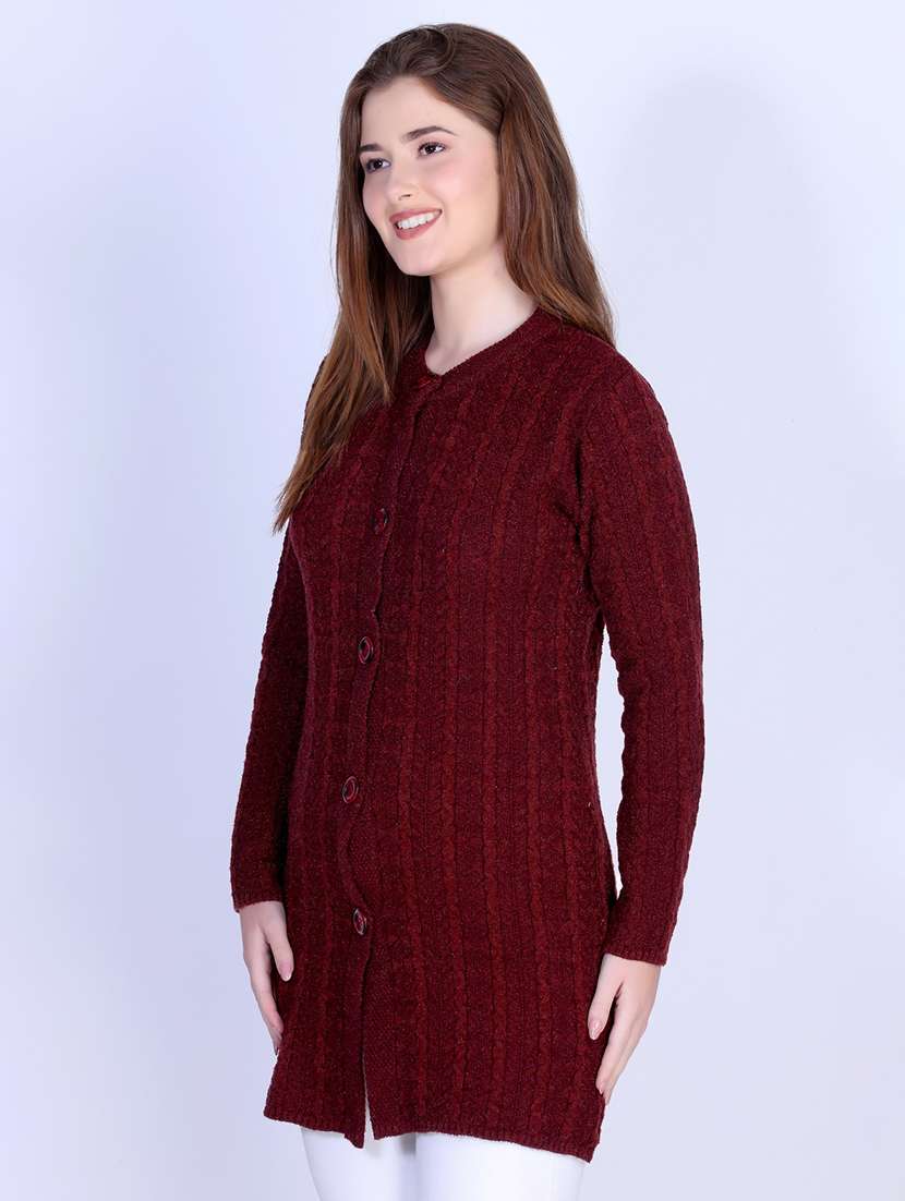 women self designed long sleeve cardigan - 22142362 -  Standard Image - 1