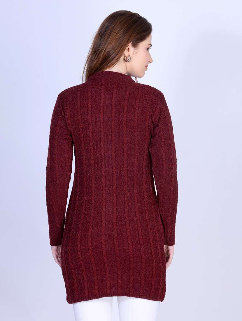 women self designed long sleeve cardigan - 22142362 -  Standard Image - 4