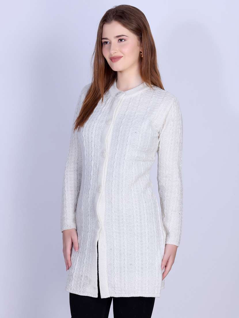women self designed long sleeve cardigan - 22142363 - Standard Image - 1