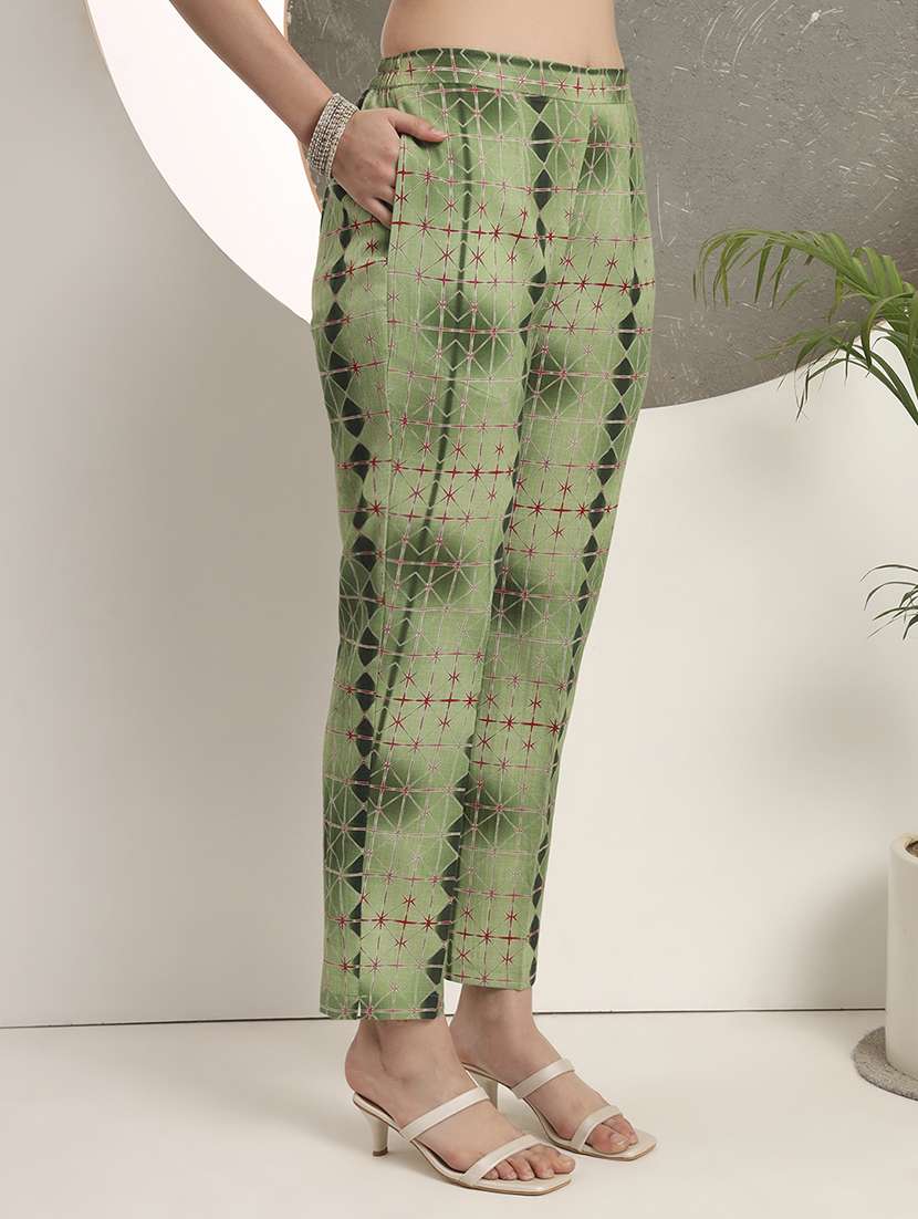 women printed three quarter sleeve ethnic co-ord set - 22142376 - Standard Image - 4