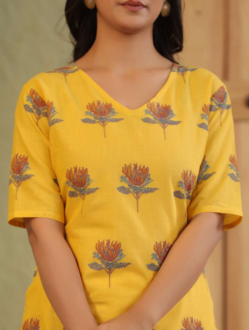 women floral printed short sleeve kurta pant set - 22142382 -  Standard Image - 4