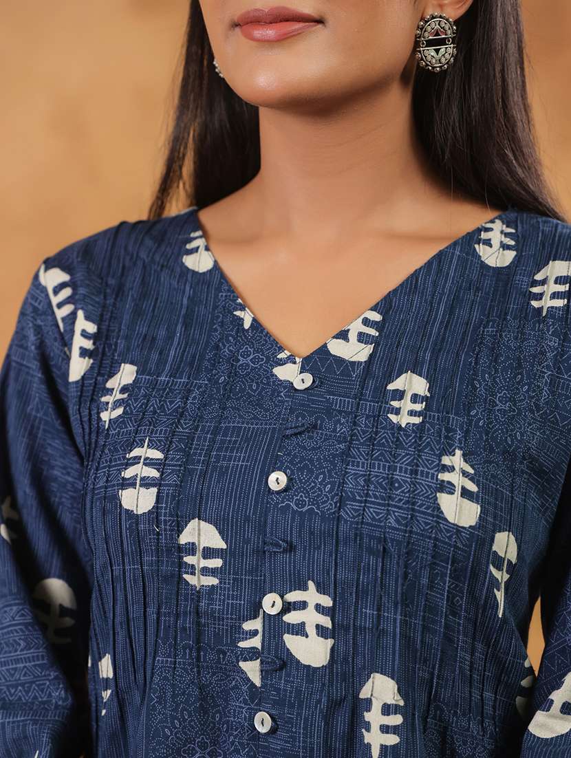 women printed three quarter sleeve ethnic co-ord set - 22142386 - Standard Image - 4