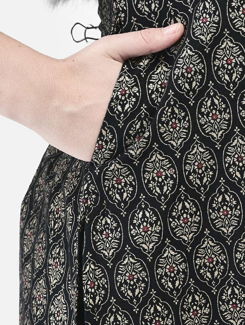 women printed three quarter sleeve kurta pant set - 22142387 -  Standard Image - 6