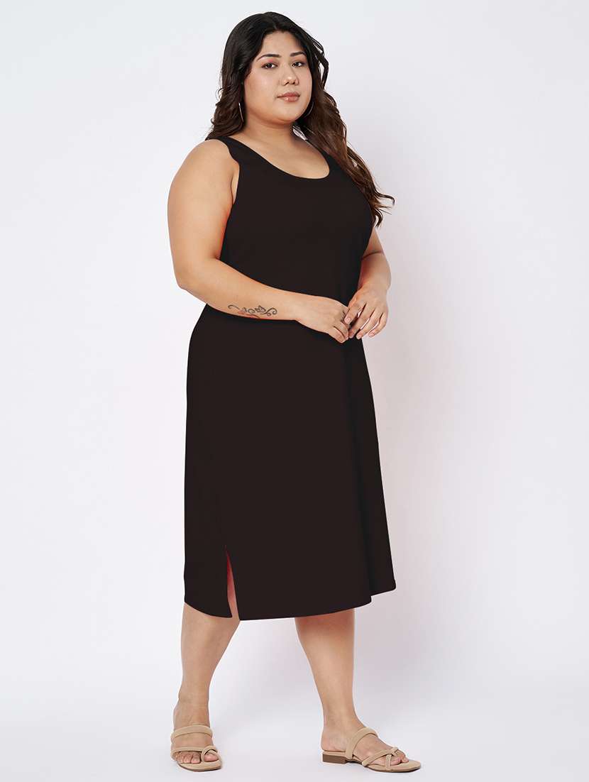 women plus size solid sleeveless sheath dress - 22142389 -  Standard Image - 1