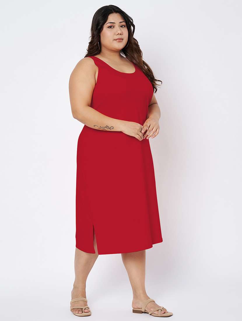 women plus size solid sleeveless sheath dress - 22142393 -  Standard Image - 1