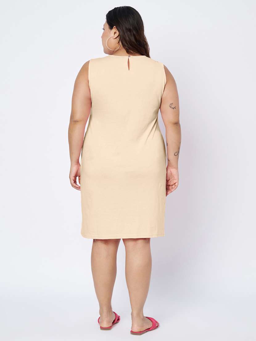 women plus size solid sleeveless sheath dress - 22142402 -  Standard Image - 4