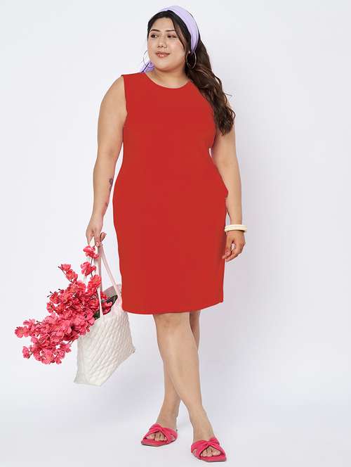 women plus size solid sleeveless sheath dress - 22142404 -  Standard Image - 0