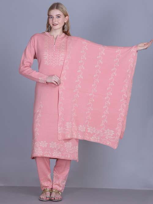 women self design long sleeve kurta pant with dupatta set - 22142407 -  Standard Image - 0