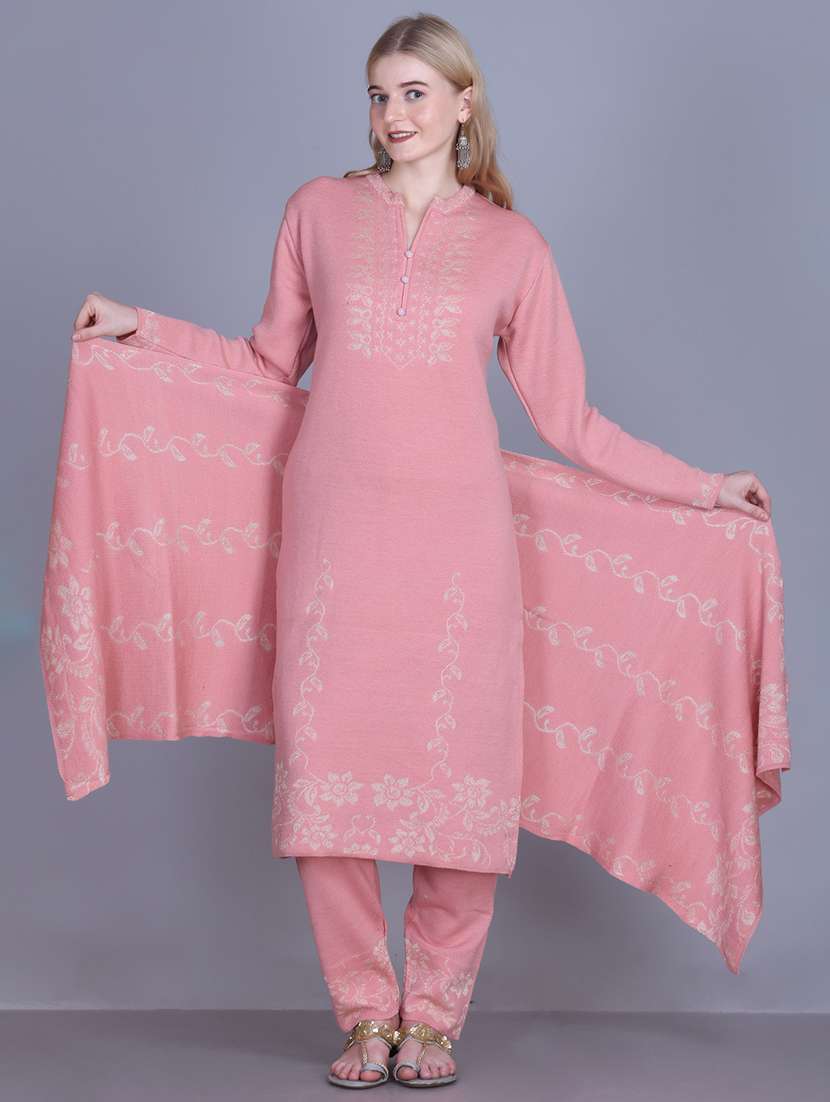 women self design long sleeve kurta pant with dupatta set - 22142407 - Standard Image - 4