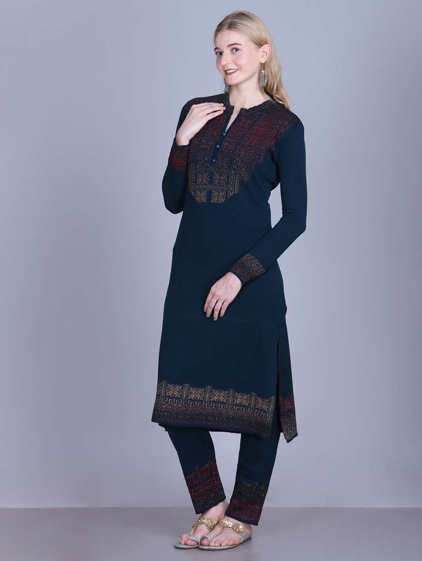women self design long sleeve kurta pant with dupatta set - 22142408 - Standard Image - 4
