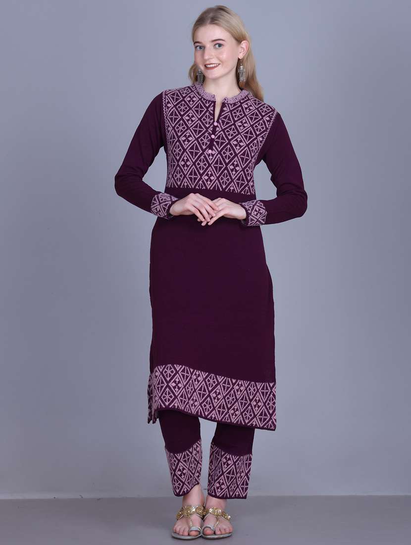 women self design long sleeve kurta pant with dupatta set - 22142410 -  Standard Image - 1