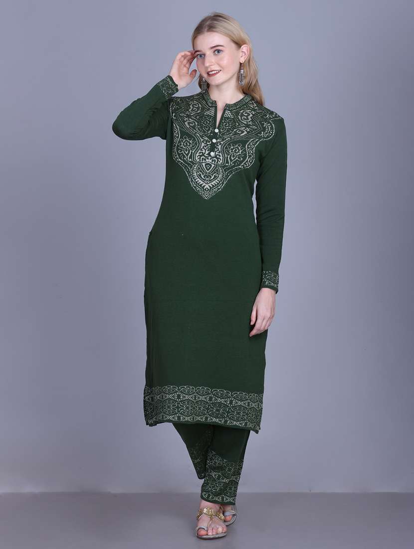 women self design long sleeve kurta pant with dupatta set - 22142412 - Standard Image - 1