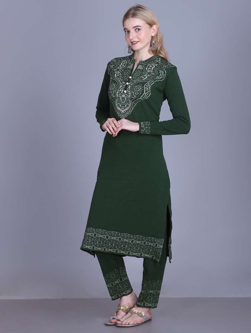 women self design long sleeve kurta pant with dupatta set - 22142412 - Standard Image - 4