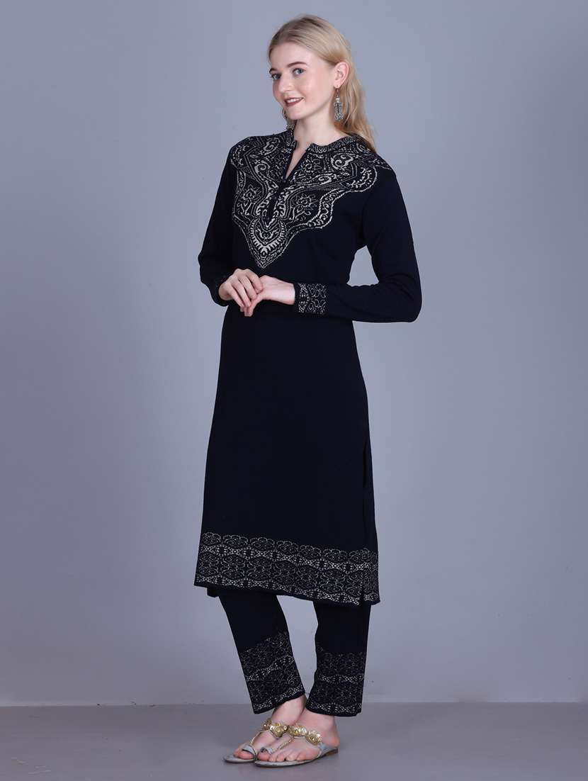 women self design long sleeve kurta pant with dupatta set - 22142413 - Standard Image - 1