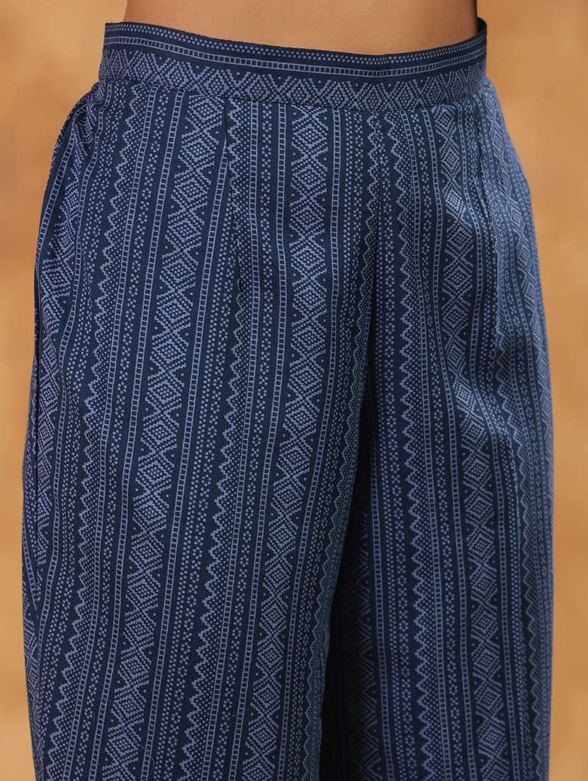 women printed three quarter sleeve ethnic co-ord set - 22142417 -  Standard Image - 6