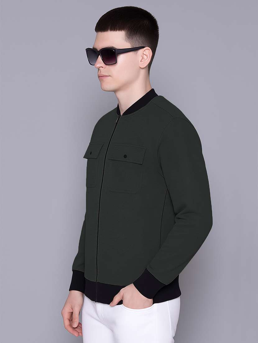 men self design long sleeve regular fit casual jacket - 22142418 -  Standard Image - 1