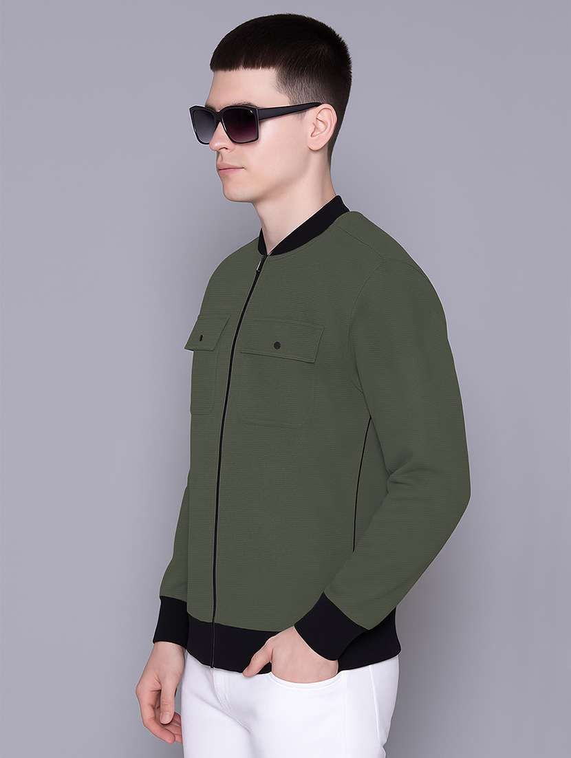 men self design long sleeve regular fit casual jacket - 22142419 -  Standard Image - 1