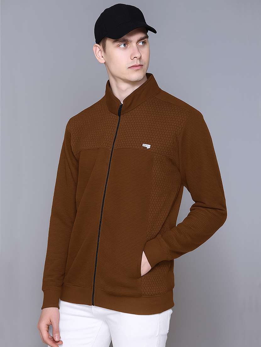 men color block long sleeve regular fit casual jacket - 22142425 - Standard Image - 1