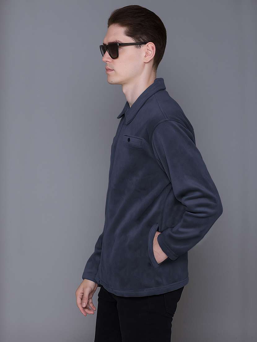 men solid long sleeve regular fit casual jacket - 22142432 - Standard Image - 1