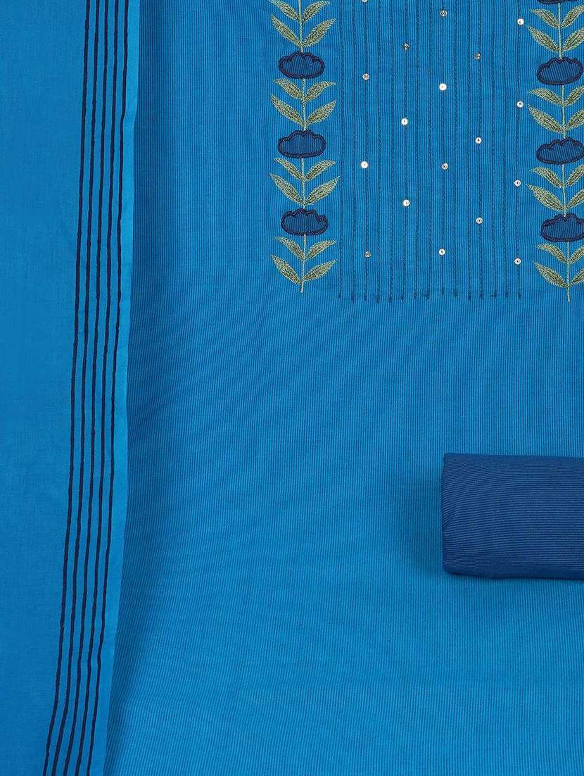 women solid with work unstitched suit set - 22142478 -  Standard Image - 4