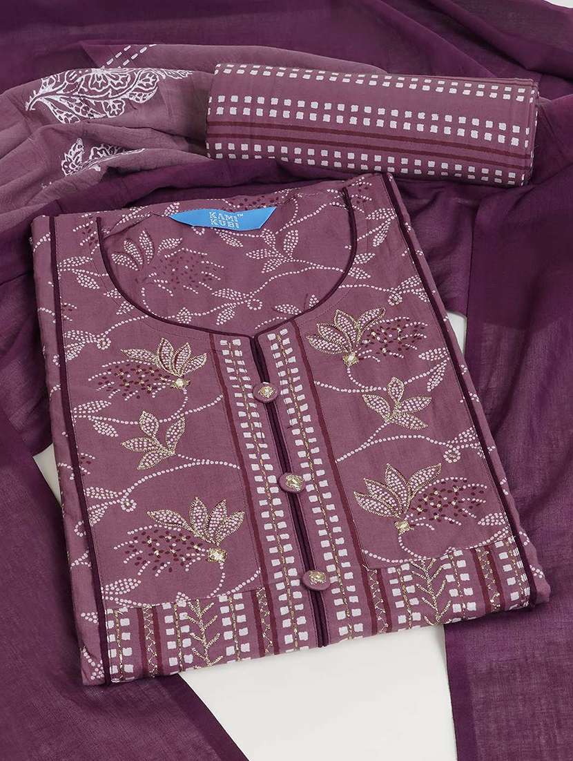 women printed unstitched suit set