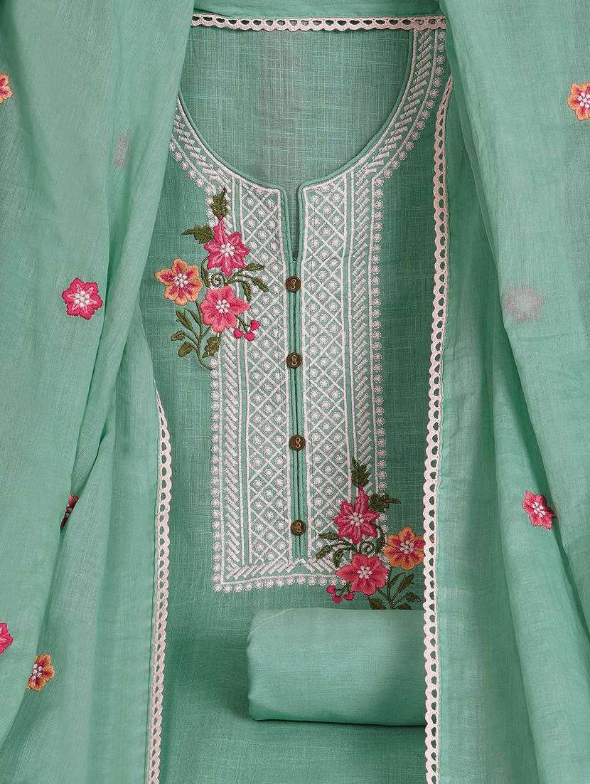 women solid with work unstitched suit set - 22142484 -  Standard Image - 1