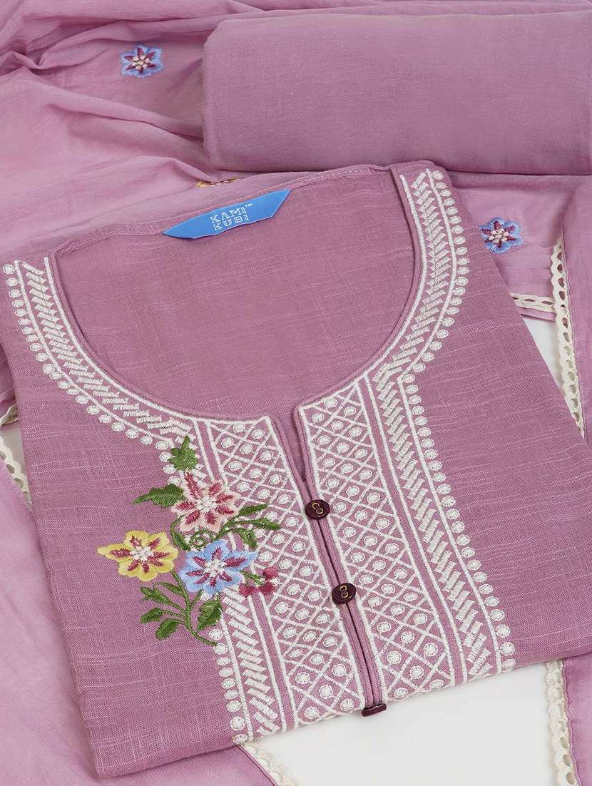 women solid with work unstitched suit set - 22142486 -  Standard Image - 1