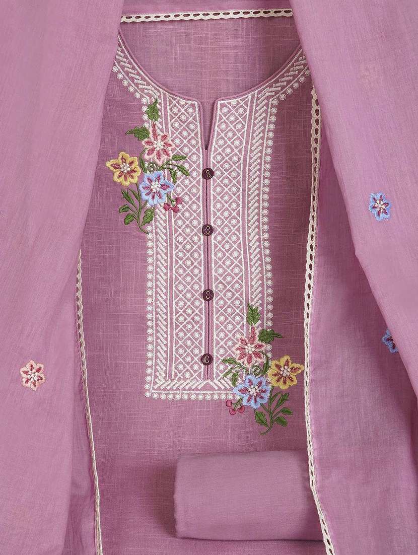 women solid with work unstitched suit set - 22142486 -  Standard Image - 4