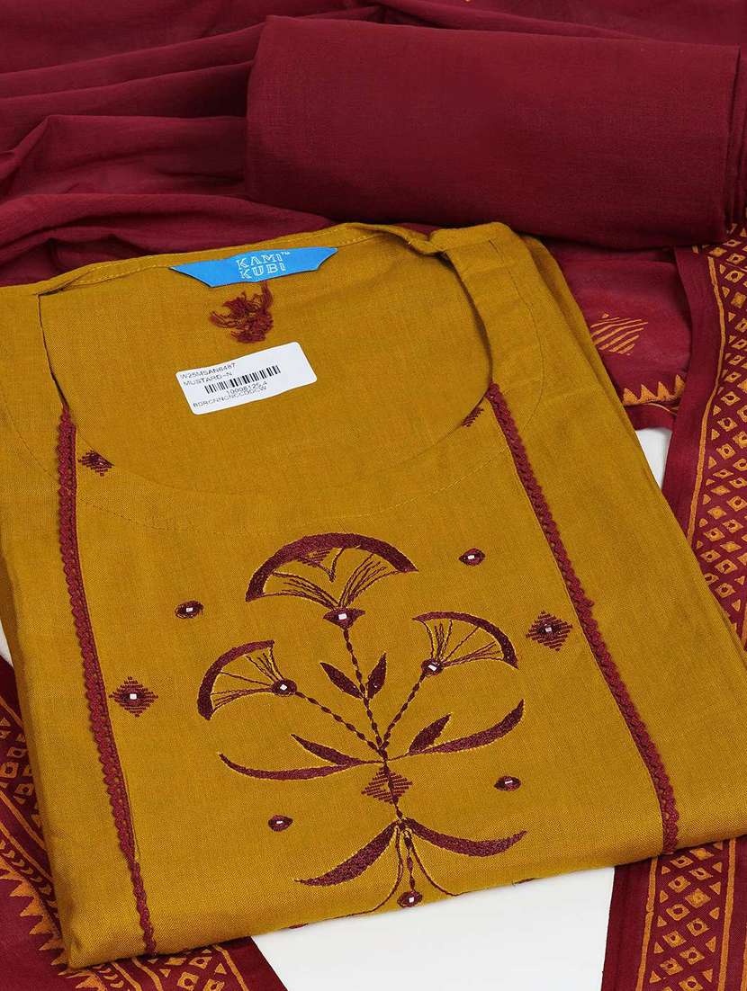 women self design embroidered unstitched suit set - 22142487 -  Standard Image - 1