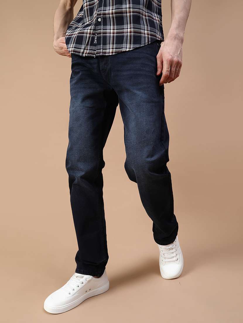 men washed mid rise full length relaxed fit jeans - 22142623 -  Standard Image - 1