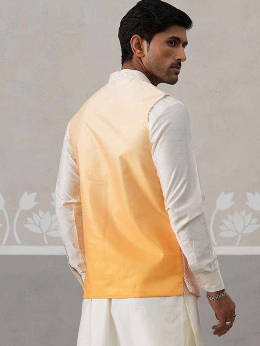 men embroidered mandarin neck nehru jacket - 22142631 -  Standard Image - 4