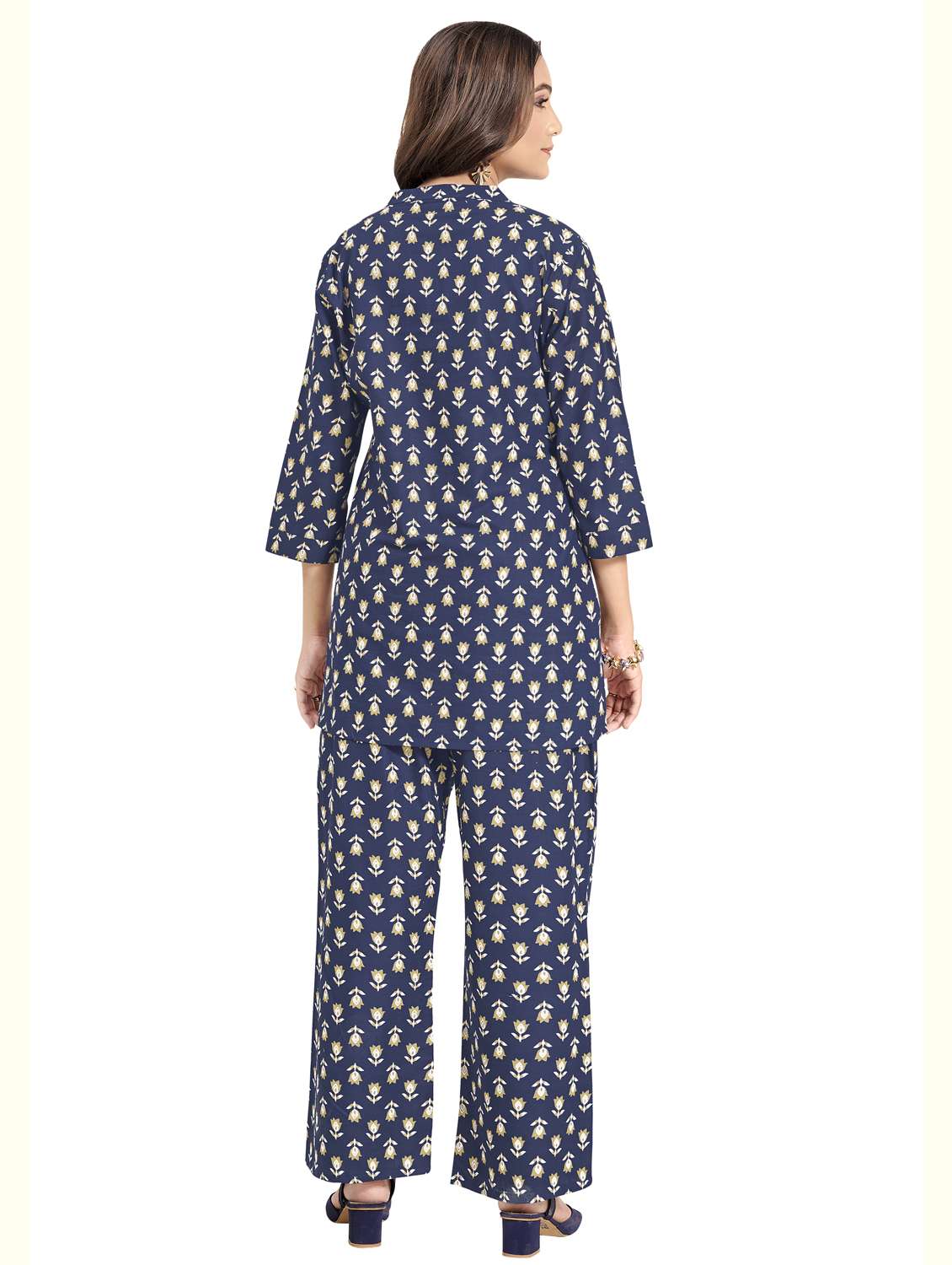 women floral three quarter sleeve ethnic co-ord set - 22142648 -  Standard Image - 1