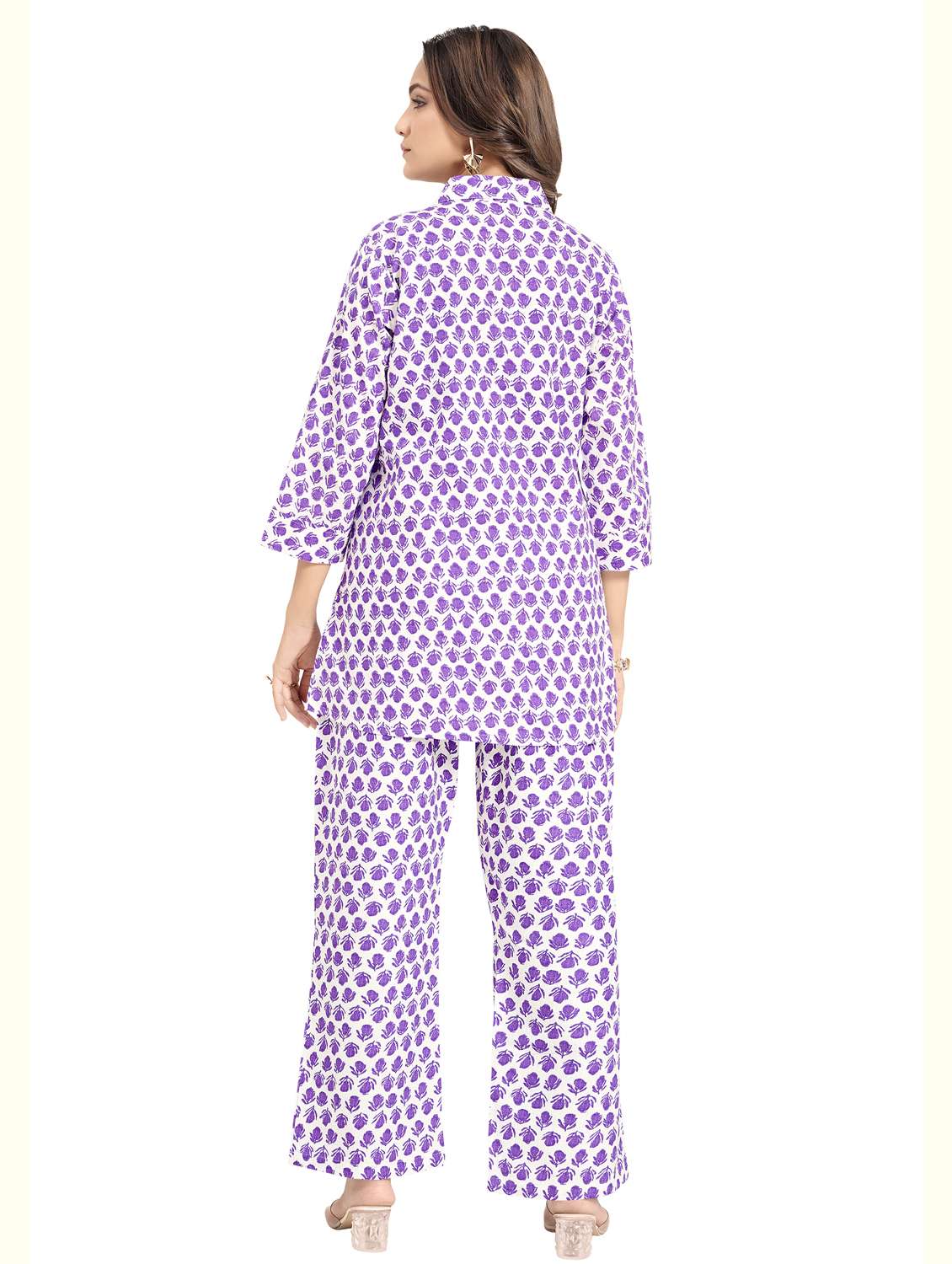 women floral three quarter sleeve ethnic co-ord set - 22142650 -  Standard Image - 1