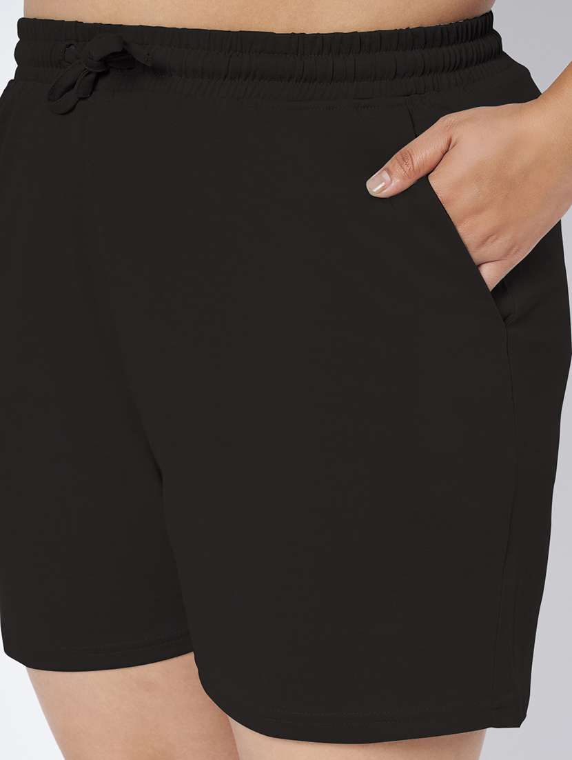 women plus size solid mid rise shorts - 22142675 - Standard Image - 6