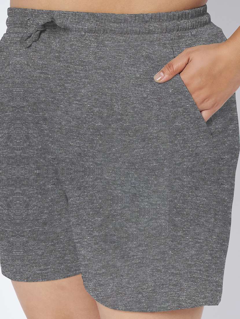 women plus size solid mid rise shorts - 22142677 -  Standard Image - 6