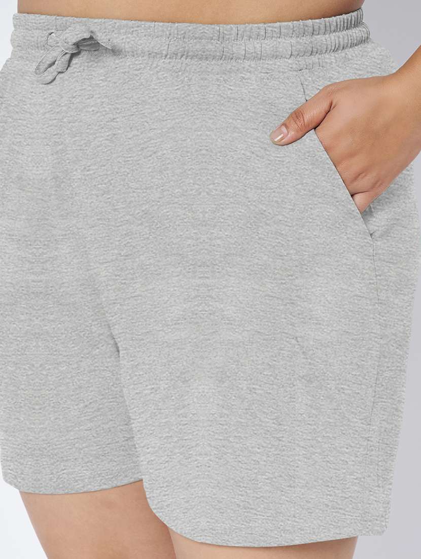 women plus size solid mid rise shorts - 22142678 -  Standard Image - 6