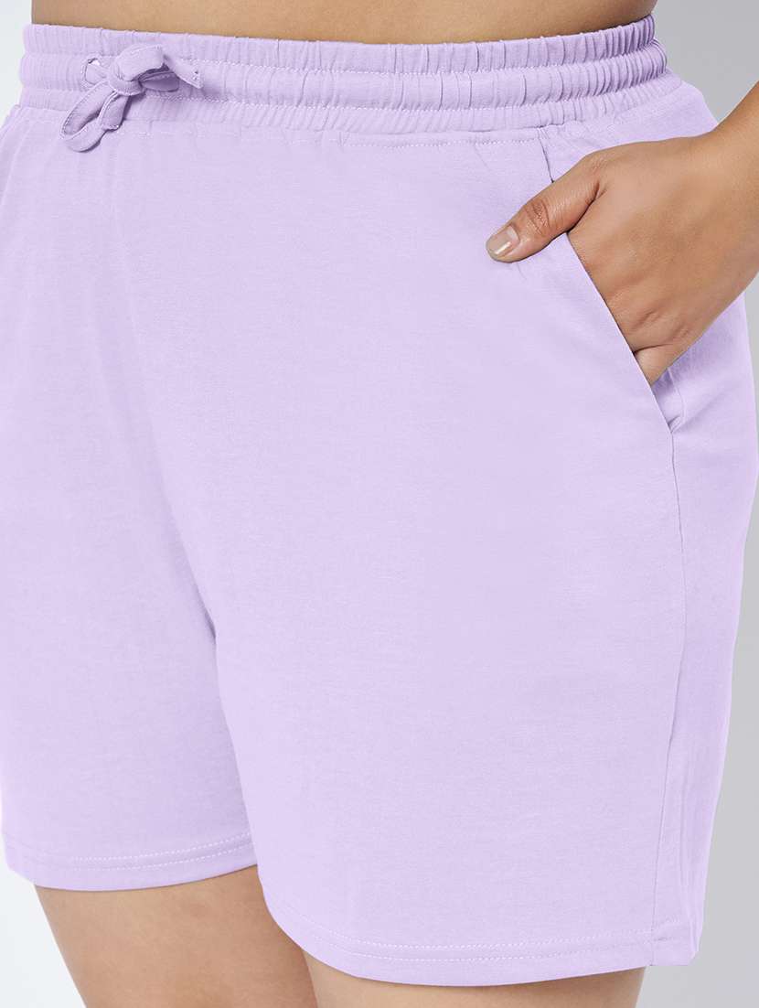 women plus size solid mid rise shorts - 22142679 -  Standard Image - 6