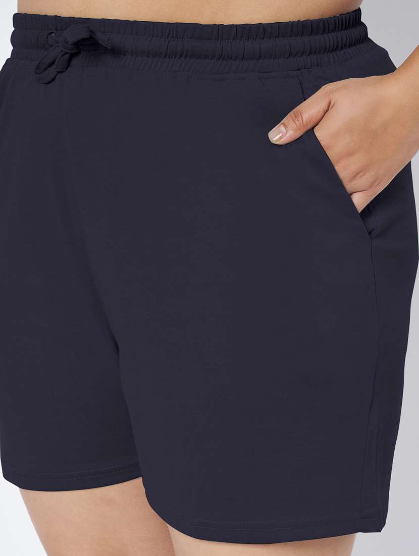 women plus size solid mid rise shorts - 22142681 -  Standard Image - 6