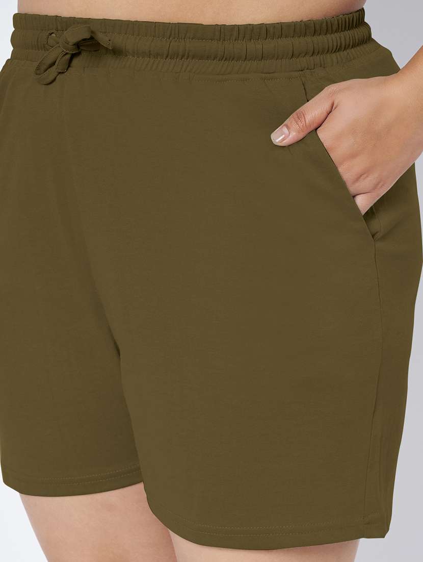 women plus size solid mid rise shorts - 22142682 -  Standard Image - 6