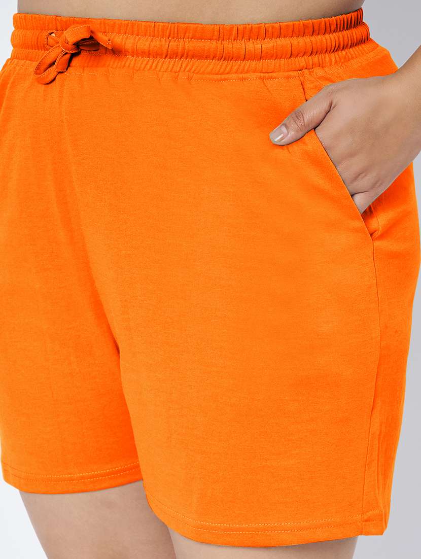 women plus size solid mid rise shorts - 22142683 - Standard Image - 6
