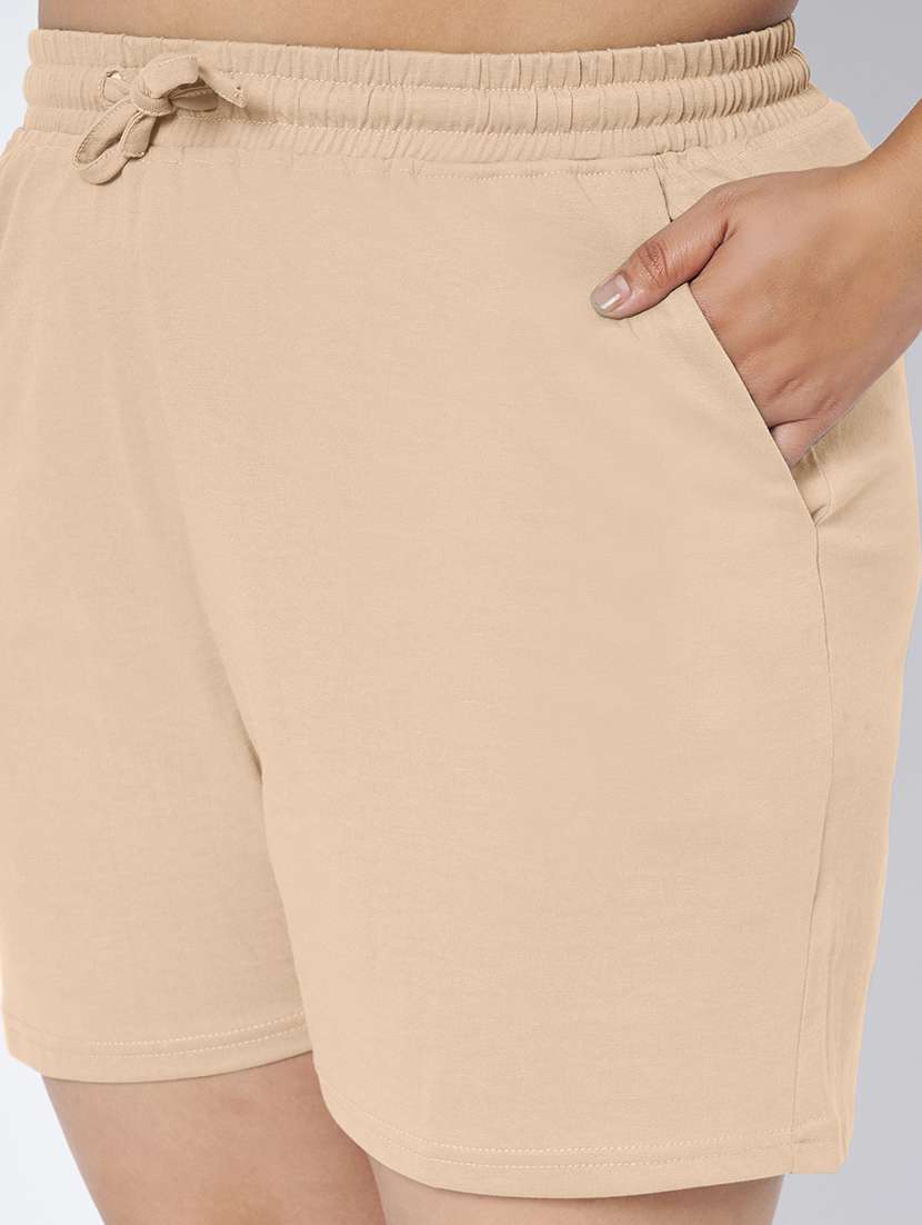 women plus size solid mid rise shorts - 22142684 - Standard Image - 6