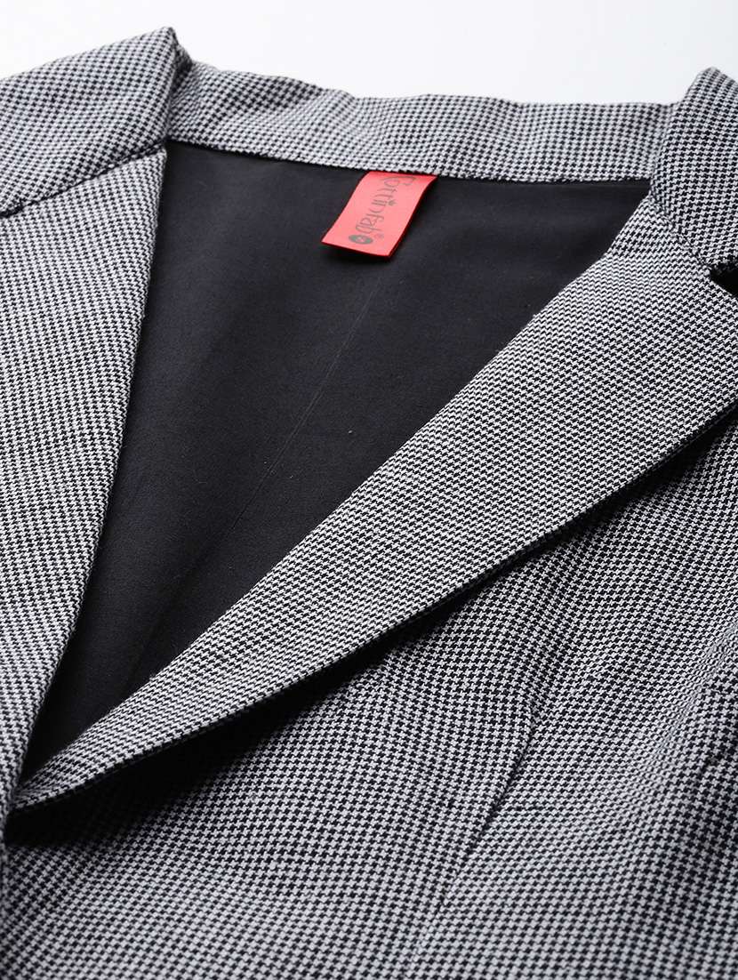 women checkered long sleeve single breasted blazer - 22142693 -  Standard Image - 6