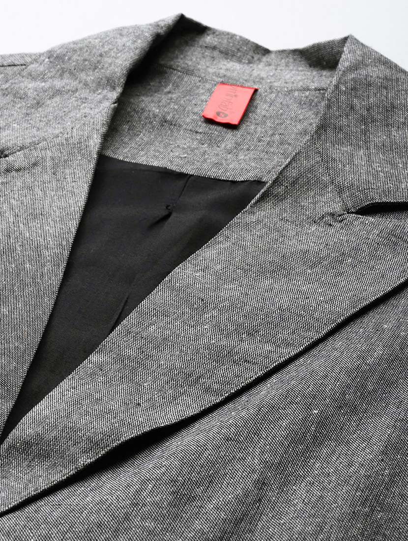 women solid long sleeve single breasted blazer - 22142694 -  Standard Image - 6