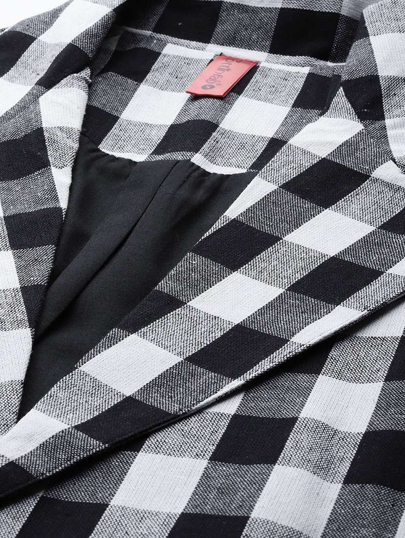 women checkered long sleeve single breasted blazer - 22142695 -  Standard Image - 6