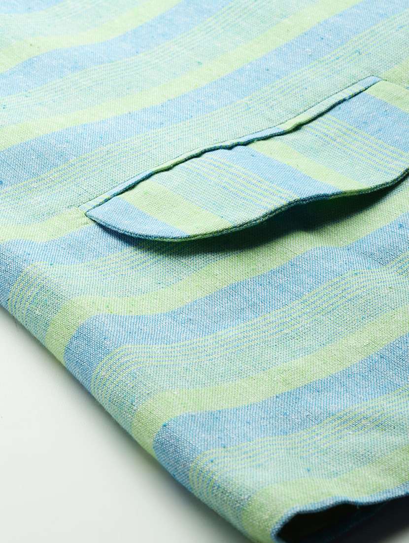 women striped long sleeve single breasted blazer - 22142699 -  Standard Image - 4