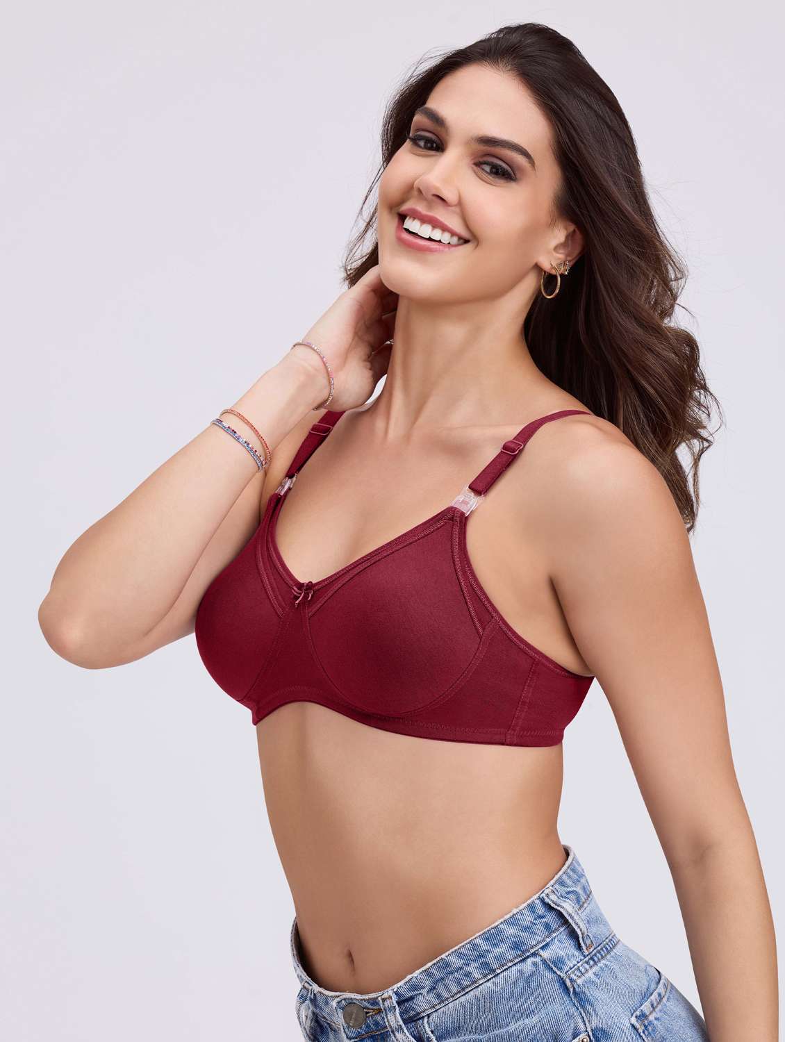 women solid lightly padded t-shirt bra - 22142704 -  Standard Image - 1